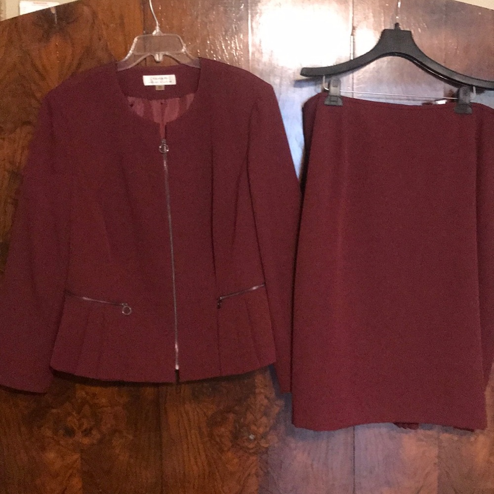 Burgundy two piece suit